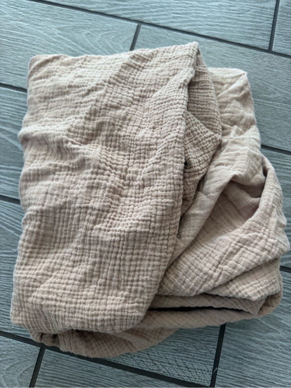 Mushie Soft 100% Cotton Muslin Gauze Crib Sheet in Light Beige
